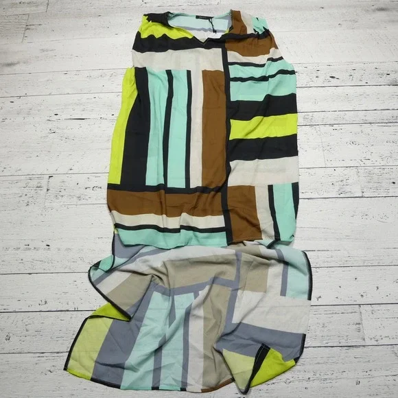 Lenny Niemeyer Swim Dress Womens L Geometric Print Maxi Sleeveless Summer Resort - Picture 1 of 6